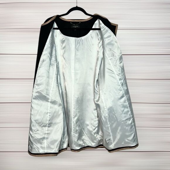 Talbots Black Trench Coat Coatigan Jacket Textured Cotton Blend Lined size 18W - Picture 8 of 14